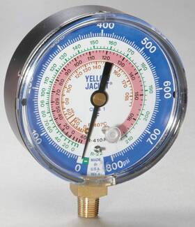 49134 Yellow Jacket Gauge 3 1/8in Dia Low Side Blue 800 Psi