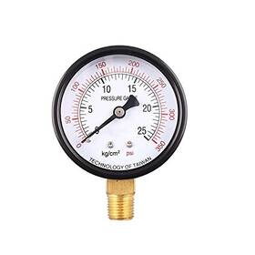 Yzm 607569657487 Industrial Pressure Gauge Black Steel Case Dual Scale With Bra