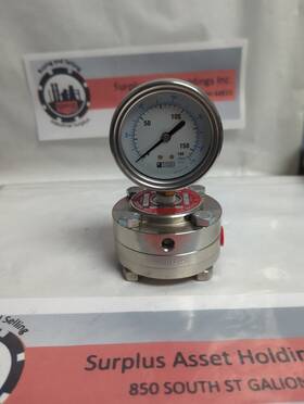 T516-07 Zavoda Teflon Diaphragm Seal With Pressure Gage Pre-owned