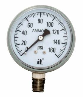 Apg160 Zenport 609465727783 Ammonia Gas Pressure Gauge 160 Psi Silver