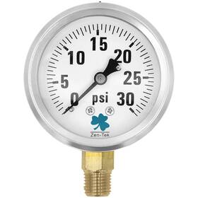 Zenport 700112234910 Glycerin Liquid Filled Pressure Gauge 30 Psi - 10 Pack