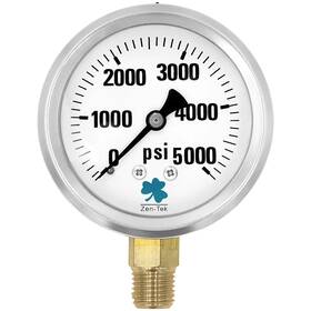 Zenport 700112234934 Glycerin Liquid Filled Pressure Gauge 5000 Psi - 10 Pack