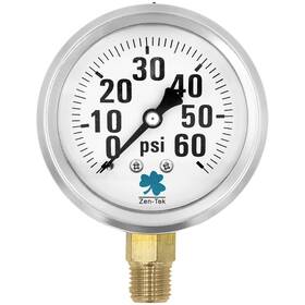 Zenport 710465575646 Glycerin Liquid Filled Pressure Gauge 60 Psi - 3 Pack