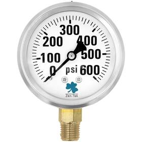 Zenport 710465575660 Glycerin Liquid Filled Pressure Gauge 600 Psi - 3 Pack