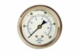 Blpg100 Zenport 710465575714 Glycerin Liquid Filled Pressure Gauge 0-100 Psi Silver - 3 Pac