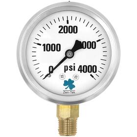 Zenport 710465575769 Glycerin Liquid Filled Pressure Gauge 4000 Psi - 3 Pack