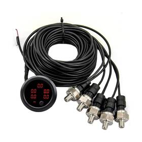 Apm-y-cb-05-rd Zhsymx Car Five Red Display Air Suspension Pressur Gauge 2inch 52mm Ri... Fast Ship