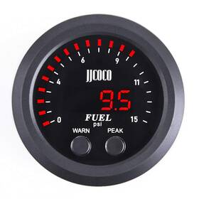 Fpm-y-cb-0 Zhsymx Universal Fuel Pressure Gauge 2 1/16in 52mm Ultraslim 15psi Red Led Dc12v-24v Fpm-y-cb-0 Zhsymx Universal Fuel Pressure Gauge 2 1/16in 52mm Ultraslim 15psi Red Led Dc12v-24v