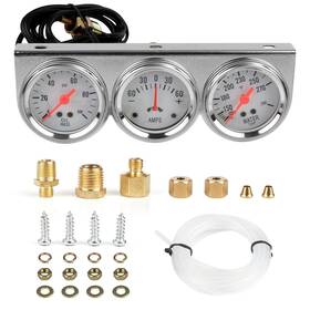 Slj-1195-s-mn Zibopar Triple Gauge Kit Water/amp/oil 2ftft 52mm Dc 12v Mechanical Set Ca