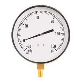 18c744 Zoro Select Industrial Compound Gauge 30 To 150 Psi 4 1/2 In Dial 1/4 Npt
