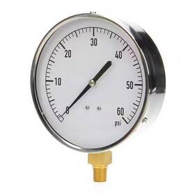18c748 Zoro Select Industrial Pressure Gauge To 60 Psi 4 1/2 In Dial 1/4 Npt Bottom