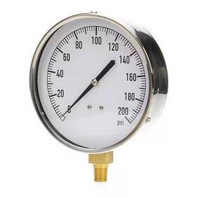 18c751 Zoro Select Industrial Pressure Gauge To 200 Psi 4 1/2 In Dial 1/4 Npt Bottom