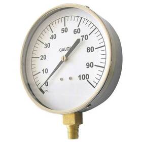 18c752 Zoro Select Industrial Pressure Gauge To 300 Psi 4 1/2 In Dial 1/4