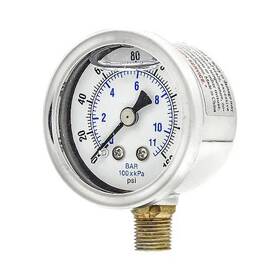20tu83 Zoro Select Pressure Gauge 1/4 In Npt Bottom Location