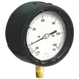 36jv30 Zoro Select Industrial Pressure Gauge To 160 Psi 4 1/2 In Dial Npt Bottom