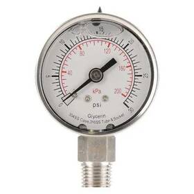 4cff6 Zoro Select Commercial Pressure Gauge To 30 Psi 2 In Dial 1/4 Npt Bottom Location