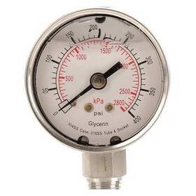 4cfg3 Zoro Select Commercial Pressure Gauge To 400 Psi 2 In Dial 1/4