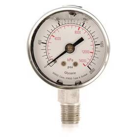4cfg6 Zoro Select Commercial Pressure Gauge To 2 000 Psi In Dial 1/4 Npt Bottom