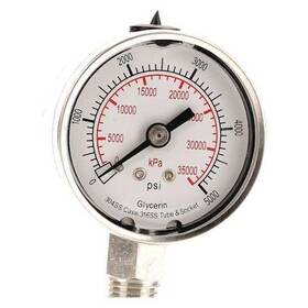 4cfg8 Zoro Select Commercial Pressure Gauge To 5 000 Psi 2 In Dial 1/4