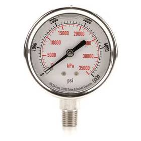 4cfj4 Zoro Select Commercial Pressure Gauge To 5 000 Psi 2 1/2 In Dial 1/4 Npt