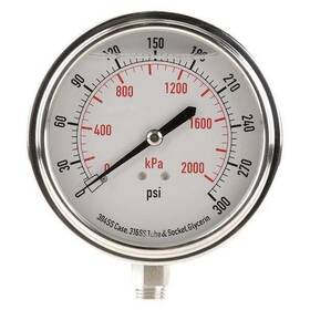 4cfk3 Zoro Select Commercial Pressure Gauge To 300 Psi 3 1/2 In Dial 1/4