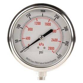 4cfk4 Zoro Select Pressure Gauge To 400 Psi 1/4 In Mnpt Stainless Steel