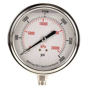 4cfk8 Zoro Select Commercial Pressure Gauge To 3 000 Psi 1/2 In Dial 1/4
