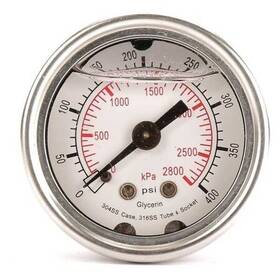 4cfl9 Zoro Select Commercial Pressure Gauge To 400 Psi 1 1/2 In Dial 1/8