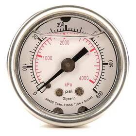4cfn1 Zoro Select Commercial Pressure Gauge To 600 Psi 1 1/2 In Dial 1/8 Npt Center Back