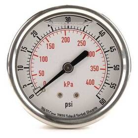 4cfr5 Zoro Select Pressure Gauge To 60 Psi 1/4 In Mnpt Stainless Steel