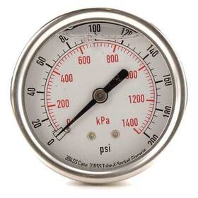 4cfr8 Zoro Select Commercial Pressure Gauge To 200 Psi 2 1/2 In Dial 1/4