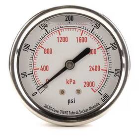 4cfu1 Zoro Select Commercial Pressure Gauge To 400 Psi 2 1/2 In Dial 1/4 Npt Center Back