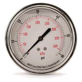 4cfv1 Zoro Select Commercial Pressure Gauge To 60 Psi 3 1/2 In Dial 1/4