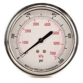 4cfv8 Zoro Select Commercial Pressure Gauge To 1 000 Psi 3 1/2 In Dial 1/4 Npt