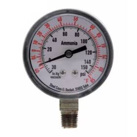 4cfw6 Zoro Select Ammonia And Refrigerant Compound Gauge 30 To 150 Psi 2 1/2 In Dial 1/4