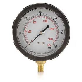 4eff8 Zoro Select Industrial Pressure Gauge To 300 Psi 4 In Dial 1/4 Npt Bottom