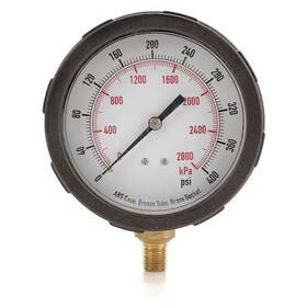4eff9 Zoro Select Industrial Pressure Gauge To 400 Psi 4 In Dial 1/4 Npt Bottom