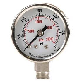 4fmh9 Zoro Select Pressure Gauge To 30 Psi 1/8 In Mnpt Stainless Steel