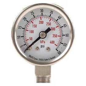 4fmj1 Zoro Select Commercial Pressure Gauge To 60 Psi 1 1/2 In Dial 1/8 Npt Bottom