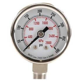 4fmj6 Zoro Select Commercial Pressure Gauge To 400 Psi 1 1/2 In Dial 1/8