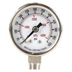 4fmj7 Zoro Select Commercial Pressure Gauge To 600 Psi 1 1/2 In Dial 1/8