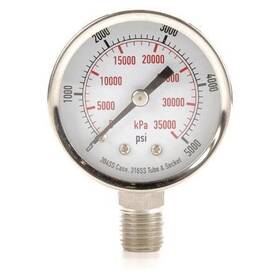 4fml7 Zoro Select Commercial Pressure Gauge To 5 000 Psi 2 In Dial 1/4