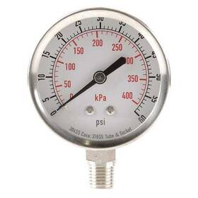 4fmn2 Zoro Select Commercial Pressure Gauge To 60 Psi 2 1/2 In Dial 1/4