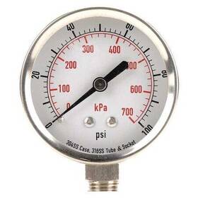 4fmn3 Zoro Select Commercial Pressure Gauge To 100 Psi 1/4 In Mnpt 2-1/2 4fmn3 Zoro Select Commercial Pressure Gauge To 100 Psi 1/4 In Mnpt 2-1/2