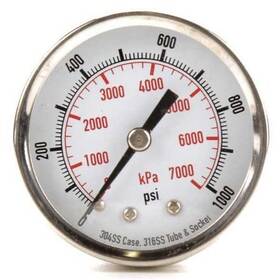 4fmv6 Zoro Select Commercial Pressure Gauge To 1 000 Psi 2 In Dial 1/4
