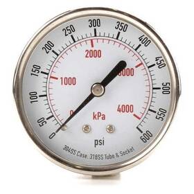 4fmx1 Zoro Select Commercial Pressure Gauge To 600 Psi 2 1/2 In Dial 1/4