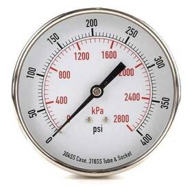 4fmy5 Zoro Select Commercial Pressure Gauge To 400 Psi 3 1/2 In Dial 1/4