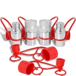 Hoqqf 1/2" Npt Flat Face Hydraulic Couplers, Skid Steer Bobcat Quick Connect .... Fixed Price $90.62.