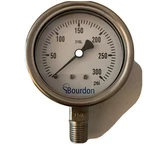 Bourdon Pressure Gauge: To 300 Psi, 1/2 In Dial, 1/4 Npt Male Calibrated. Fixed Price $195.00.