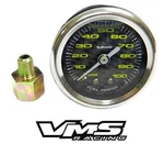 Vms Mustang 1/2 100PSI Carbon Fuel Pressure Gauge Liquid Filled 1/16 To 1/8. Fixed Price $945.95.